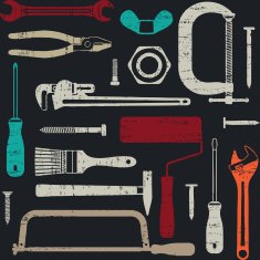 Scratched seamless pattern with various hand tools 5