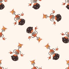 robot cartoon seamless pattern background N33