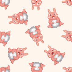 easter rabbit cartoon seamless pattern background N2