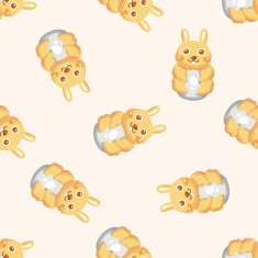 easter rabbit cartoon seamless pattern background N5