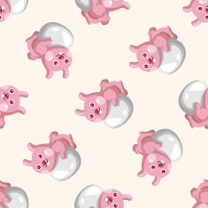 easter rabbit cartoon seamless pattern background N6