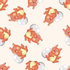 easter rabbit cartoon seamless pattern background N7