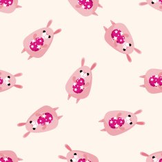 easter rabbit cartoon seamless pattern background N15
