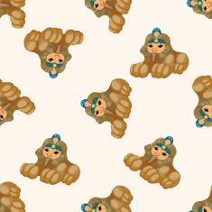 pharaoh cartoon seamless pattern background