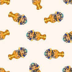 pharaoh cartoon seamless pattern background N4