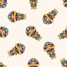 pharaoh cartoon seamless pattern background N5