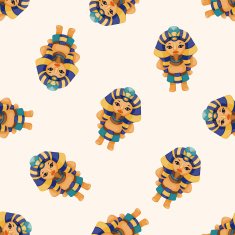 pharaoh cartoon seamless pattern background N7