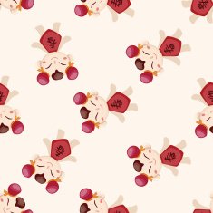 Chinese people cartoon seamless pattern background