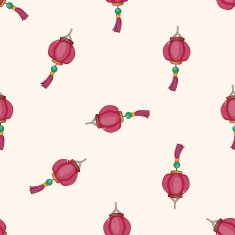 Chinese New Year decorative lantern cartoon seamless pattern background
