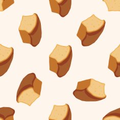 bread cartoon seamless pattern background N12