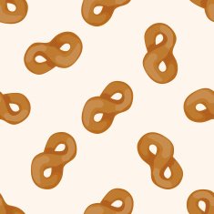 bread cartoon seamless pattern background N13