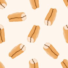 bread cartoon seamless pattern background N23