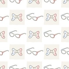 Hipster seamless pattern with ties and glasses N2