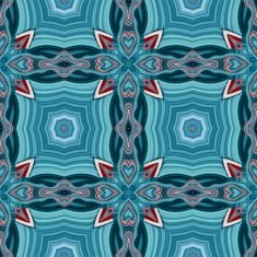 Seamless kaleidoscopic pattern in blue and red 2