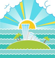 Summer sea landscape Vector