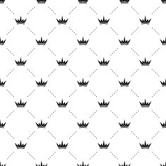 Seamless vector black pattern with king crowns