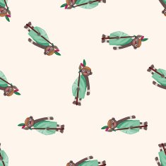 Aborigines cartoon seamless pattern background N3