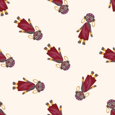 Aborigines cartoon seamless pattern background N5