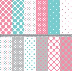 Polka Dot seamless pattern set - Illustration