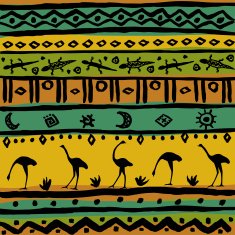 Ethnic colorful ornamental pattern with animals