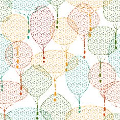 Seamless texture with decorative trees N2