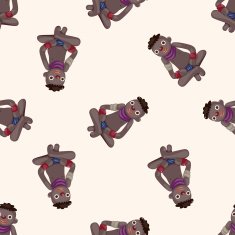 Aborigines cartoon seamless pattern background N8