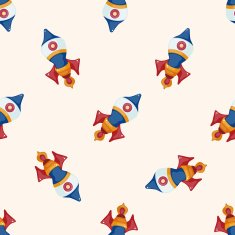 spaceship cartoon seamless pattern background N18