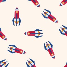 spaceship cartoon seamless pattern background N20