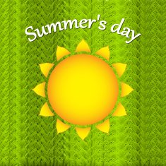 Summer background sun grass vector illustration