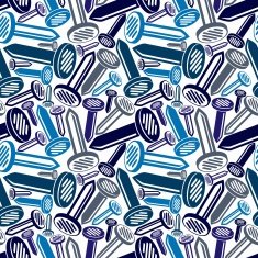 3d nails vector seamless pattern Carpentry theme components