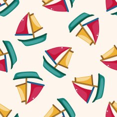 Transportation boat cartoon seamless pattern background N13
