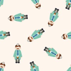 people theme doctor cartoon seamless pattern background N2