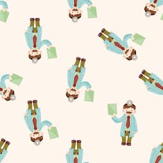 people theme doctor cartoon seamless pattern background N4