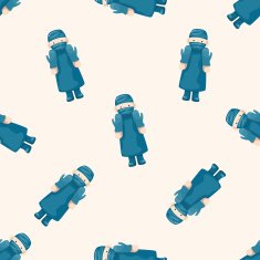 people theme doctor cartoon seamless pattern background N5