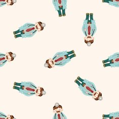people theme doctor cartoon seamless pattern background N6