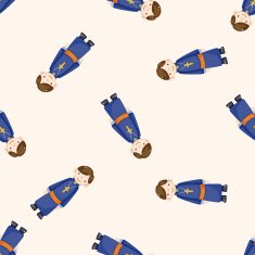pastor and nun cartoon seamless pattern background N8