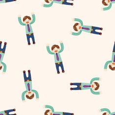 Office workers cartoon seamless pattern background N12