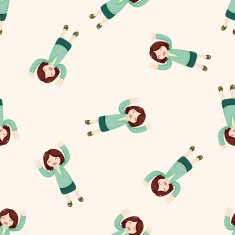 Office workers cartoon seamless pattern background N13