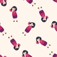 Office workers cartoon seamless pattern background N15