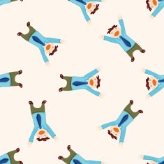 Office workers cartoon seamless pattern background N16