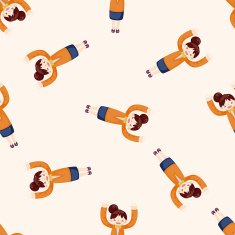 Office workers cartoon seamless pattern background N18