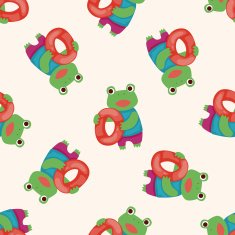 animal summer cartoon seamless pattern background