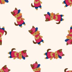 animal summer cartoon seamless pattern background N8