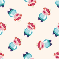 animal winter cartoon seamless pattern background N6