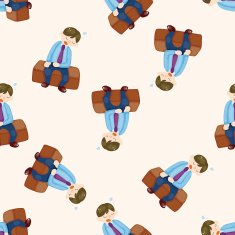 Office workers cartoon seamless pattern background N20