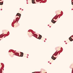 Office workers cartoon seamless pattern background N21