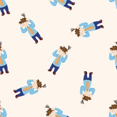 Office workers cartoon seamless pattern background N26