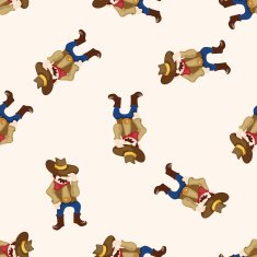 cowboy cartoon seamless pattern background
