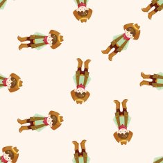 cowboy cartoon seamless pattern background N2