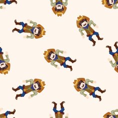 cowboy cartoon seamless pattern background N6